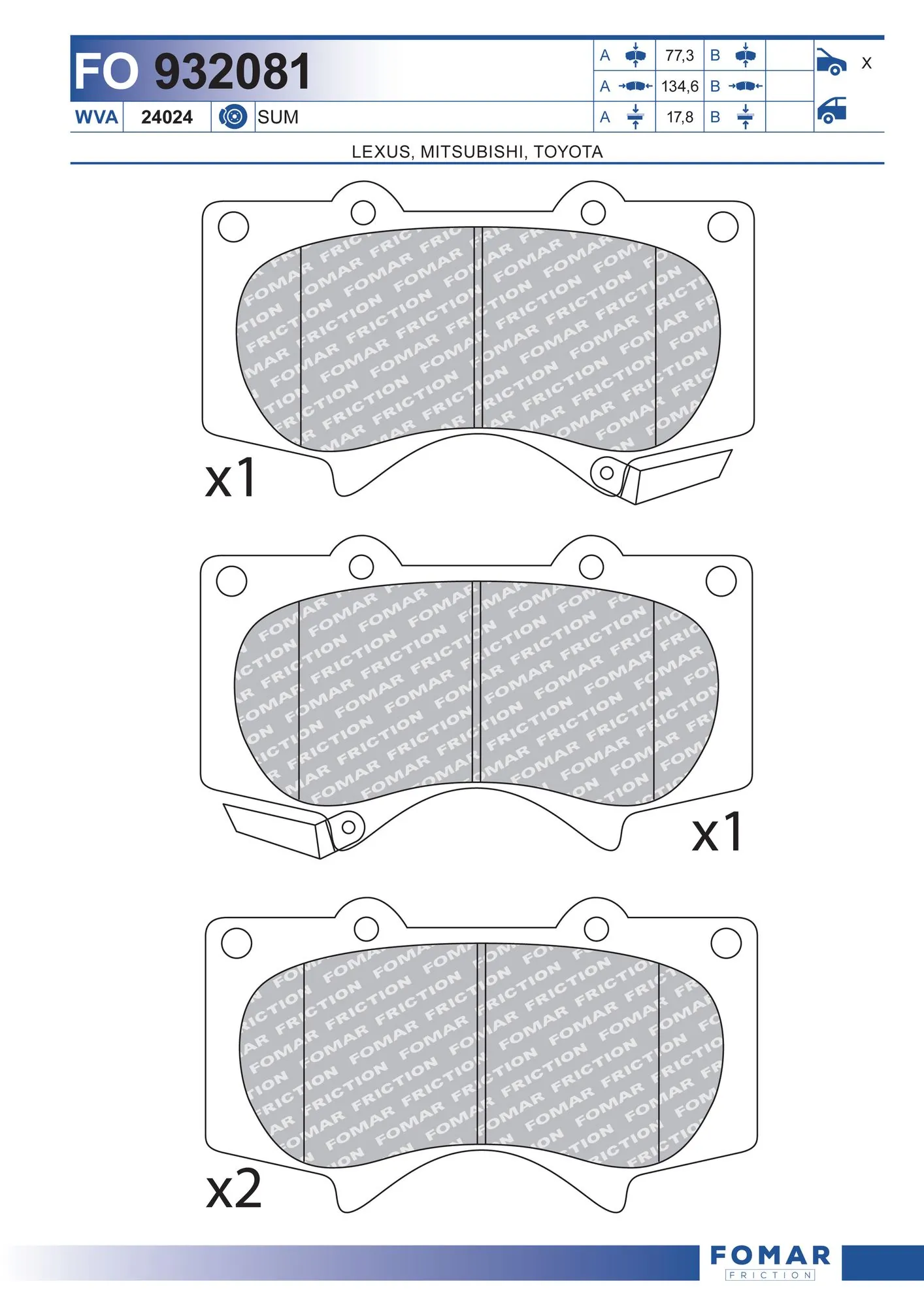 Brake Pad Set, disc brake